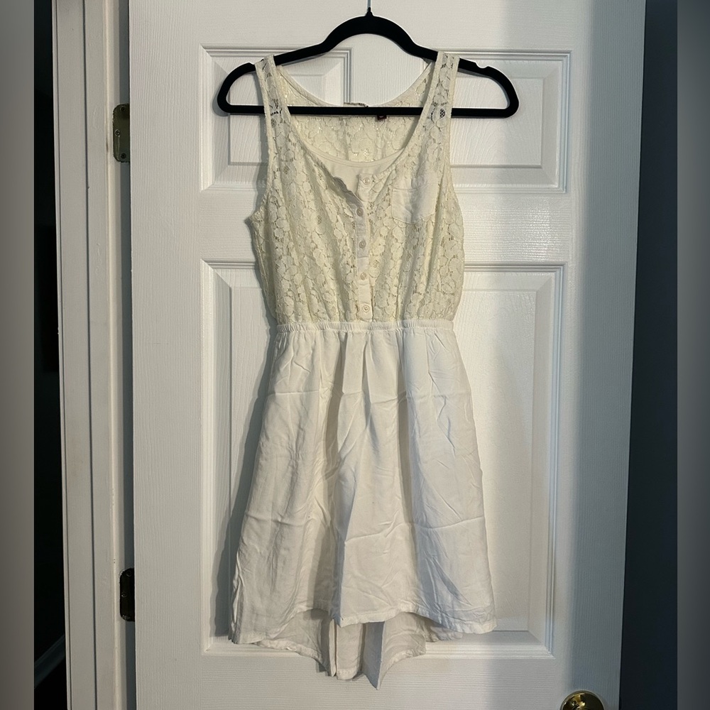 Cream Lace High-Low Dress